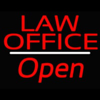 Law Office Open White Line Neonreclame