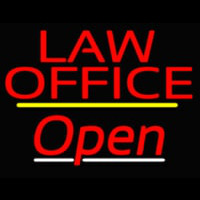 Law Office Open Yellow Line Neonreclame
