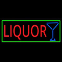 Liquor And Martini Glass With Green Border Neonreclame