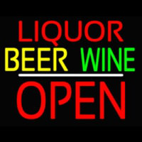 Liquor Beer Wine Block Open White Line Neonreclame