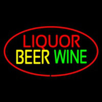 Liquor Beer Wine Oval Red Neonreclame