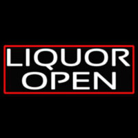 Liquor Open With Red Border Neonreclame