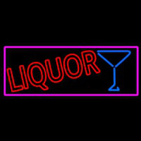 Liquor With Martini Glass With Pink Border Neonreclame