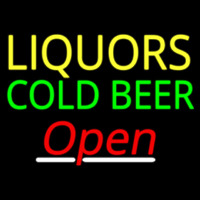 Liquors Cold Beer Open 2 Neonreclame