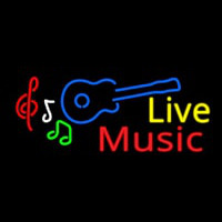 Live Music With Guitar Neonreclame