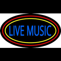 Live Music With Yellow Red Border 1 Neonreclame