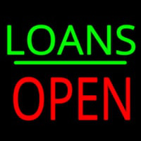 Loans Block Open Green Line Neonreclame