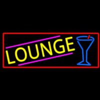 Lounge And Martini Glass With Red Border Neonreclame