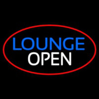 Lounge Open Oval With Red Border Neonreclame