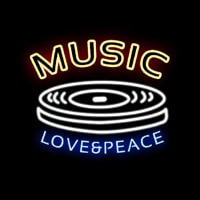 MUSIC LOVE PEACE Neonreclame