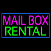 Mailbo  Rental Blue Rectangle Neonreclame