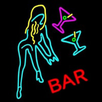 Martini Glasses Girl Bar Neonreclame