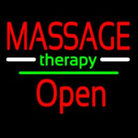 Massage Therapy Open White Line Neonreclame