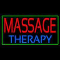 Massage Therapy With Green Border Neonreclame