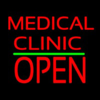 Medical Clinic Block Open Green Line Neonreclame