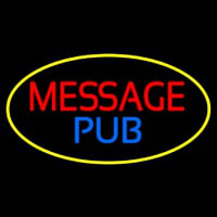 Message Pub Oval With Yellow Border Neonreclame