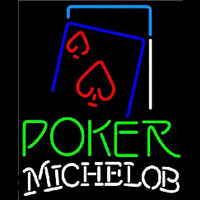 Michelob Green Poker Red Heart Beer Sign Neonreclame