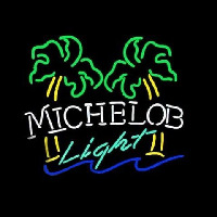 Michelob Light Dual Palm Trees Neonreclame