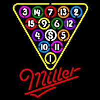 Miller 15 Ball Billiards Pool Beer Sign Neonreclame