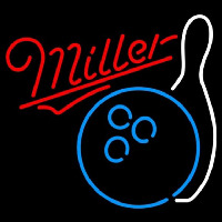 Miller Bowling Blue White Beer Sign Neonreclame