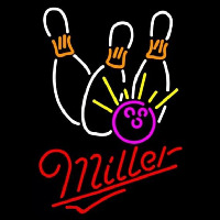 Miller Bowling White Pink Beer Sign Neonreclame