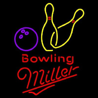Miller Bowling Yellow Beer Sign Neonreclame