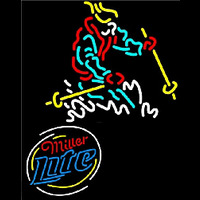 Miller Lite Logo with Skier Neonreclame