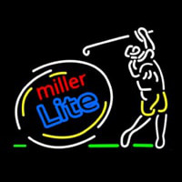 Miller Lite Sequencing Swinging Golfer Neonreclame