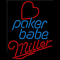 Miller Poker Girl Heart Babe Beer Sign Neonreclame