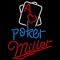 Miller Rectangular Black Hear Ace Beer Sign Neonreclame