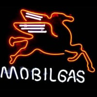 Mobil Gas & Oil Bier Bar Neonreclame