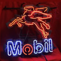 Mobil Oil Gas Winkel Neonreclame