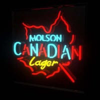 Molson Canadian Lager Bier Bar Open Neonreclame
