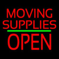 Moving Supplies Open Block Green Line Neonreclame