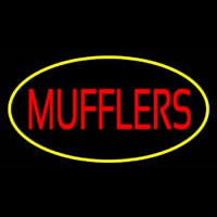 Mufflers Yellow Oval Neonreclame