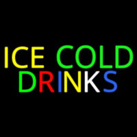 Multi Colored Ice Cold Drinks Neonreclame