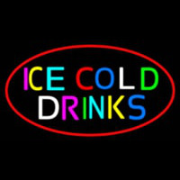 Multi Colored Ice Cold Drinks Neonreclame
