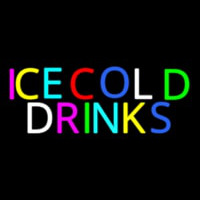Multi Colored Ice Cold Drinks Neonreclame