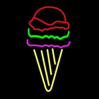 Multi Colored Ice Cream Cone Logo Neonreclame