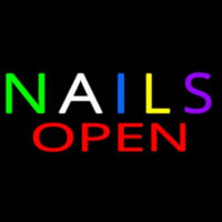 Multi Colored Nails Open Neonreclame