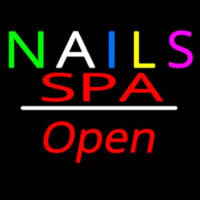 Multi Colored Nails Spa Open White Line Neonreclame