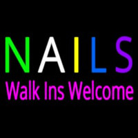 Multi Colored Nails Walk Ins Welcome Neonreclame