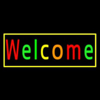 Multi Colored Welcome With Yellow Border Neonreclame
