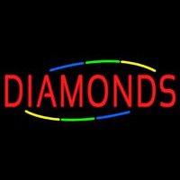 Multicolored Deco Style Diamonds Neonreclame