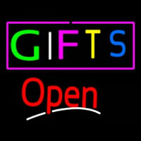 Multicolored Gifts Open Neonreclame