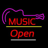 Music Logo Open Yellow Line Neonreclame