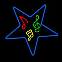 Musical Notes In Star Neonreclame