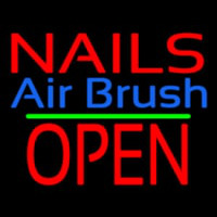Nails Airbrush Block Open Green Line Neonreclame