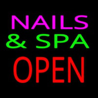Nails And Spa Block Open Green Line Neonreclame