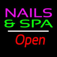 Nails And Spa Open White Line Neonreclame
